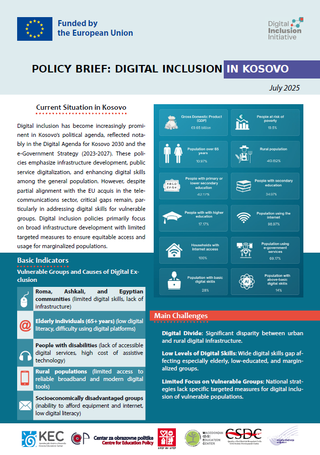 Policy brief: Digital Inclusion in Kosovo